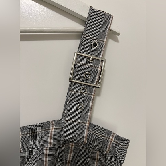 WeWoreWhat Corset Overalls in Grey Plaid - Picture 4 of 10